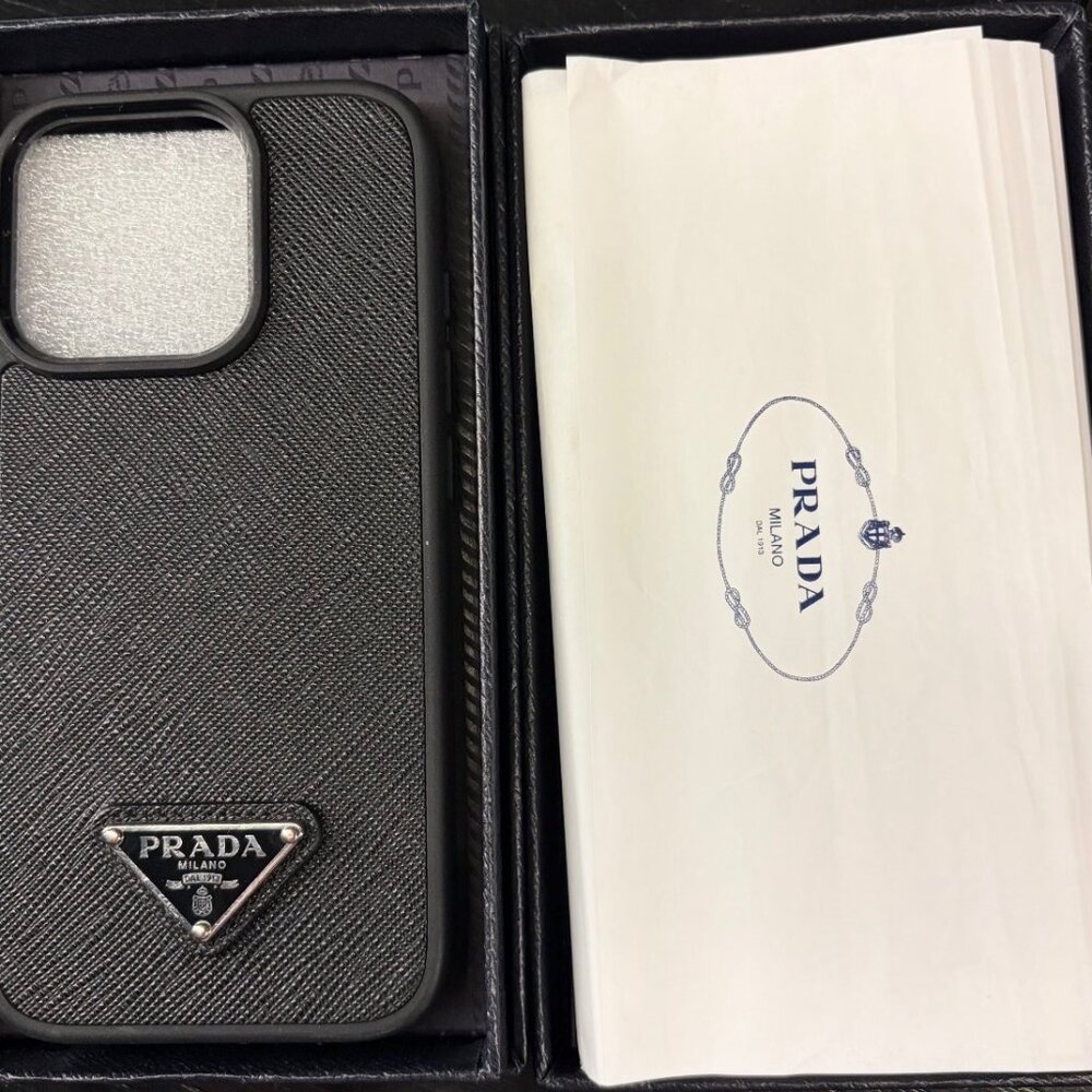 Prada Saffiano Leather Phone Case for Apple iPhone 16 Pro (Excellent Condition)